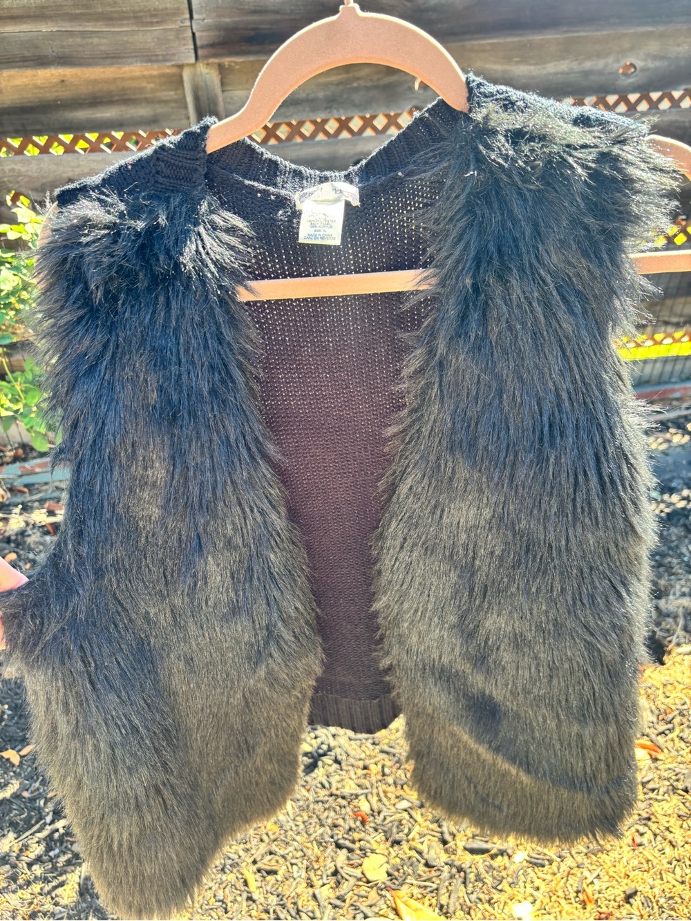 love on a hanger Black Faux Fur Vest
